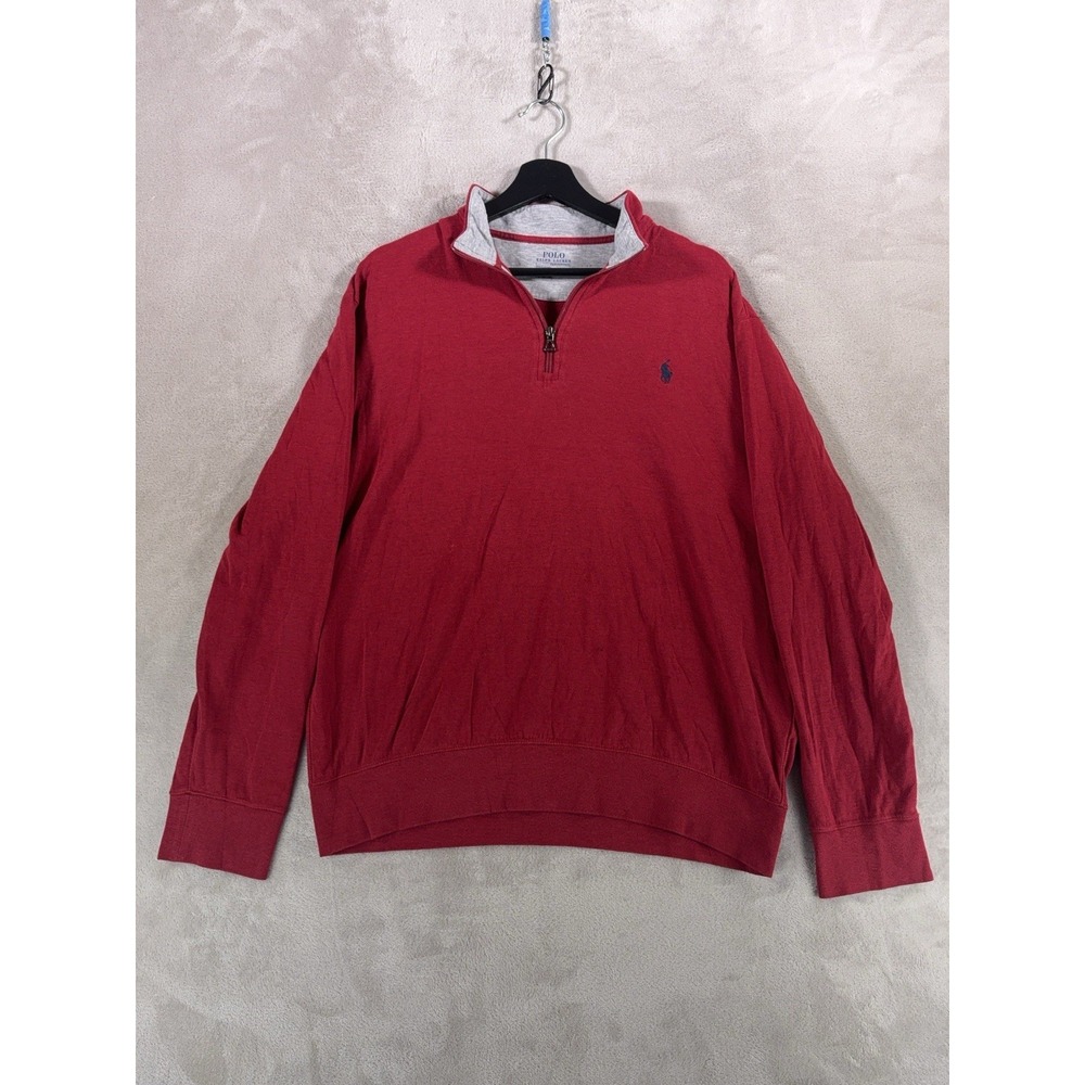Polo Ralph Lauren Performance Quarter Zip Pullover Mens Large Red Stretch Golf